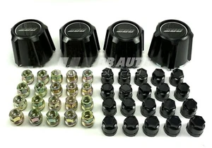 15" Wheel Hub Center Caps Lug Nuts & Covers Black NEW for 1982-1992 Camaro Z28 - Picture 1 of 4