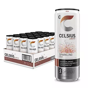 Sparkling Cola, Celcius Functional Essential Energy Drink 12 Oz. 12-24 Pack - Picture 1 of 8