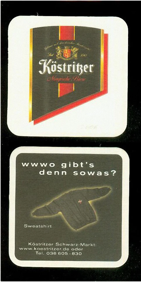 Bierdeckel Köstritzer (2) Bier Schwarzbier Brauerei Bad Köstritz, Thüringen - Bild 1 von 1