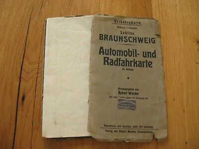 Alte Verkehrskarte Sektion Braunschweig Automobil Und Radfahrkarte Um 1925 • 14.99€