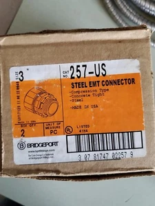 Bridgeport 257-US 3" EMT Kompressionsstecker, Stahl (Box mit 2Ea) - Bild 1 von 6