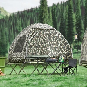 SoBuy Cama de Campo 4en1 con Tienda y Accesorios para 2 Personas Camuflaje OGS32-L-TN - Imagen 1 de 12
