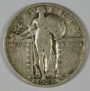 Cuarto de dólar de plata Standing Liberty 1927-S 25c **Mejor fecha** - Imagen 1 de 2