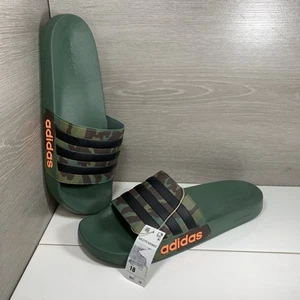Adidas Slides Men’s 18 Camouflage Adilette Shower Sandals New - Picture 1 of 10