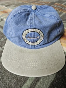 Vintage Palm Beach Official Issue Fishing Cap Dad Hat Denim Blue Olive Beauty - Picture 1 of 9