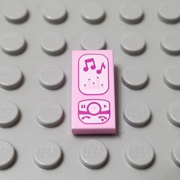 LEGO Friends City Minifigure Pink 1x2 MP3 Music Smartphone Tile - Image 1 of 1