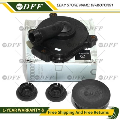 For Mercedes Oil Separator Crankcase Vent Valve PVC Breather + Cam Plugs Kit Foto 1 de 4