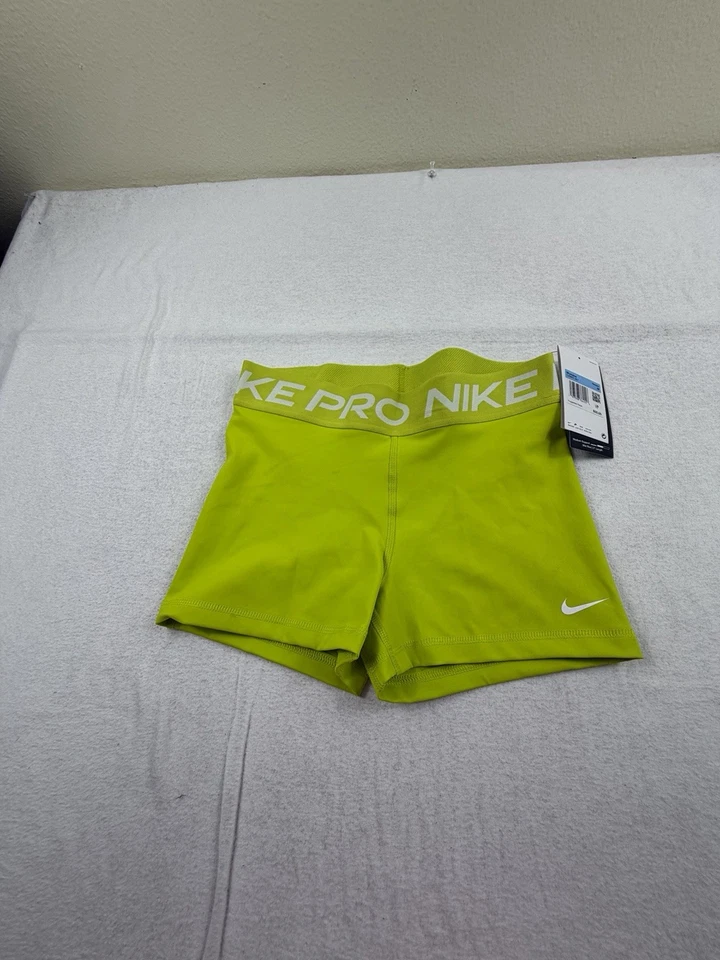 Nike Womens XL Pro 3'' Spandex Tight Shorts Lime Green CZ9857-357