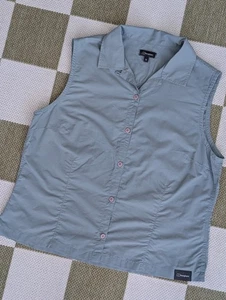 Berghaus Grey/Blue UK 14 Blue Sleeveless Collared Button Up Walking Shirt - Picture 1 of 11