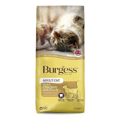 Burgess Adult Cat 10 kg - Rich in Chicken with Duck Dry Food