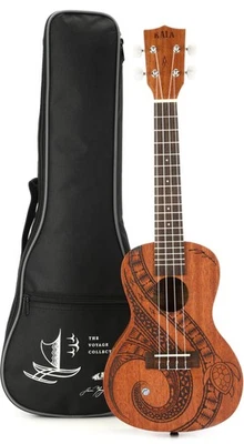 Ukelele concierto guía colección Kala Voyage - natural con diseño maorí Foto 1 de 4