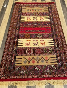 Wool Kilim Rug 103x170cm | Natural Dyed Flatweave Carpet Hand-Spun Wool - Picture 1 of 13