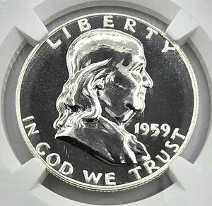 1959 Franklin Half Dollar Proof 68 NGC PR68 PF68 Mirror Like Surfaces! Silver - Picture 1 of 6