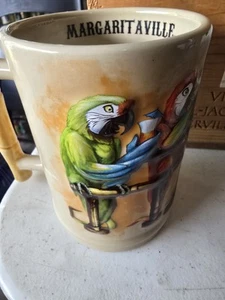 Margaritaville Parrots Drinking Cocktails W/ Bamboo Handle Lg Coffee Cup Mug - Picture 1 of 2