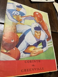Corinth VS Greenville (Mississippi) 1950 programa de recuerdos de fútbol americano de secundaria - Imagen 1 de 7