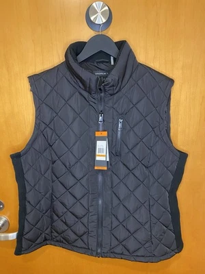 Nuevo con etiquetas Chaleco Andrew Marc Negro Diamante Acolchado Rob Tejido Panel Elástico Damas XXL Foto 1 de 4