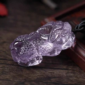 Ciondolo pixiu pietra preziosa quarzo viola e giallo naturale - Foto 1 di 4