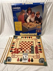 Vintage Carrom Wooden Game Board Table Set Model 108 USA Backgammon Checkers - Picture 1 of 12