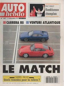 AUTO HEBDO 807 1991 VENTURI 260 ATLANTIQUE PORSCHE 964 CARRERA RS RAC RALLY - Imagen 1 de 2
