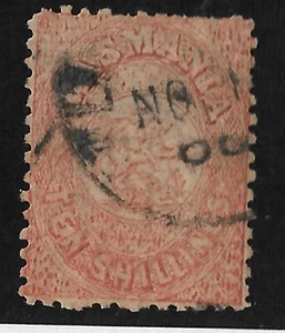 TASMANIA 1878 STAMP ST GEORGE & DRAGON SG F16 USED PERF CV$400 RARE - Picture 1 of 2