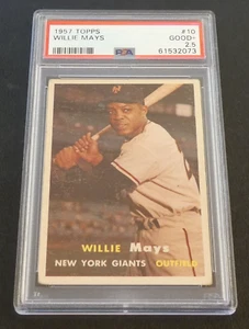 1957 Topps Willie Mays #10 Baseball Card PSA 2.5 GOOD+ Centered - Picture 1 of 6