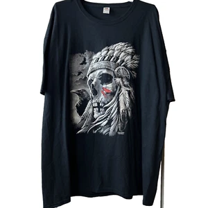 LIQUID BLUE DESIGN AMERICAN WEST INDIAN CHIEF EAGLE BLACK S/S T-SHIRT NWOT 3XL - Picture 1 of 10