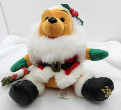 Disney POOH Beanbag Plush 2000 8" Holiday Christmas Collectible Tags READ  - Image 1 of 4