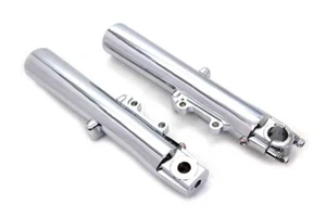 Chrome 41mm Lower Fork Slider Set fits Harley Davidson - Picture 1 of 4