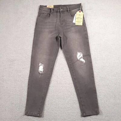 Pantalones de mezclilla para mujer DG2 by Diane Gilman 6P gris lavado occidental vintage ajustados desgastados Foto 1 de 4