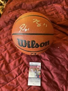 Hassan Whiteside And Mike Conley duel signed basketball Jsa certified Utah jazz - Picture 1 of 5