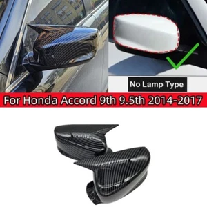 2PCS Carbon Fiber Horn Rear View Mirror Cover Cap For Honda Accord 9th 2014-2017 - Picture 1 of 7