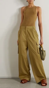 TIBI Stella twill wide-leg pants Sage green US 10 wmns NWT$495 - Picture 1 of 5