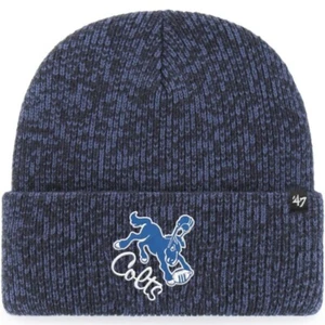‘47 Brand Indianapolis Colts Men’s Beanie Toboggan Cuffed Navy w/ Old Logo NEW - Picture 1 of 4