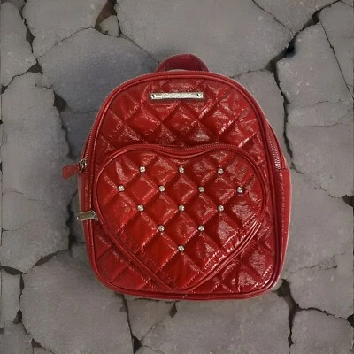 BETSEY JOHNSON WOMEN'S HEART POCKET BACKPACK RED Polyester Faux Leather - Image 1 of 4