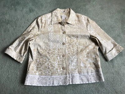 Chaqueta Draper's & Damon's, Mujer 18 Petite, Blanco Tostado, Manga 1/2, Hombrera Foto 1 de 4