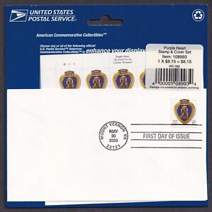 Scott #3784 Purple Heart Sheet of 20 37c Stamps w/FDC - Sealed