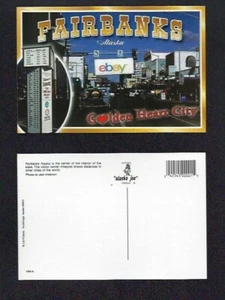 FAIRBANKS ALASKA DOWNTOWN VIEW THE GOLDEN HEART CITY POSTCARD CUSHMAN MILEPOST - Bild 1 von 1