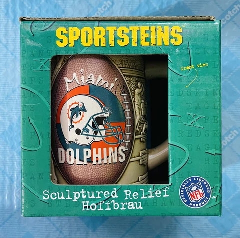 Sportsteins Miami Dolphins NFL - Stein Beer Mug - New in Box Cover