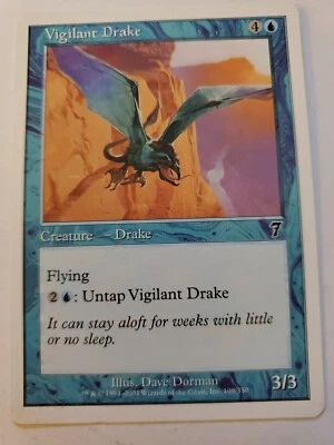 MTG Magic The Gathering Card Vigilant Drake Creature Drake Blue Seventh Edition  - Image 1 of 2