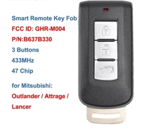 Smart Remote Car Key 3 Buttons 433MHz 47 Chip for Mitsubishi Lancer - Picture 1 of 4