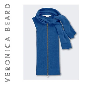 NUEVO CON ETIQUETAS VERONICA BARBA Dickey Jacket Inserto TATIENNE Azul Mezcla Bufanda de Lana $298 - Imagen 1 de 16