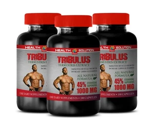Pastillas eréctiles - Tribulus Terrestris 45% deseo sexual - 3 botellas 300 cápsulas - Imagen 1 de 12