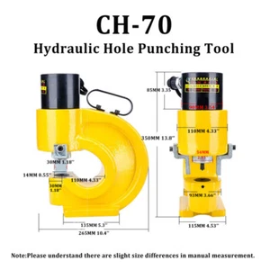 35T CH-70 Hydraulisches Lochstanzwerkzeug Lochbagger Kraftlocher glatt F/ Eisen - Bild 1 von 6