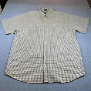 Cutter & Buck Shirt Sleeve Button Down Mens XLT Tall Yellow Plaid Cotton Casual - Picture 1 of 8
