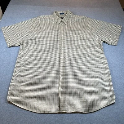 Cutter & Buck Shirt Sleeve Button Down Mens XLT Tall Yellow Plaid Cotton Casual - Image 1 of 4