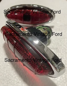 1949 1950 Ford Car Tail Lights Taillight (2) Tail lamps With Glass Lens - Picture 1 of 3
