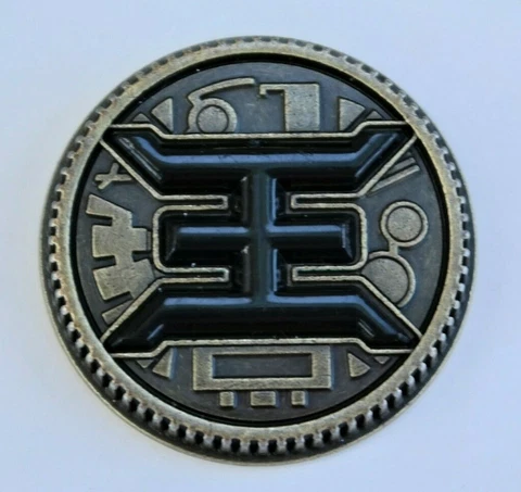 Gold/Black Crystal Power Coin Weathered Made for the Bandai Legacy Morpher Cover