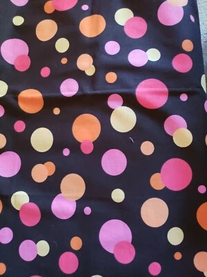 Vnt Sewing Fabric Traditions Polka Dot Brown Pink Orange Yellow 1.5yx45" Cotton - Image 1 of 3