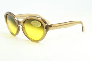 Vintage Design POUILLOUX 852 Yellow Plastic Frame Yellow Gradient Lynx Lens - Picture 1 of 3