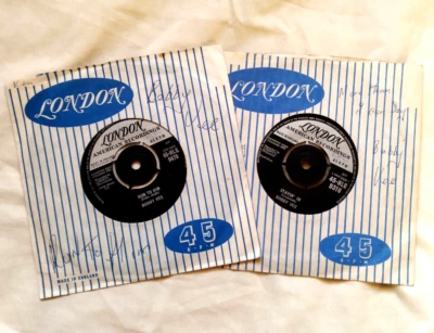 BOBBY VEE Run To Him + Stayin' In UK London 7" original vinyl record singles - Image 1 of 4